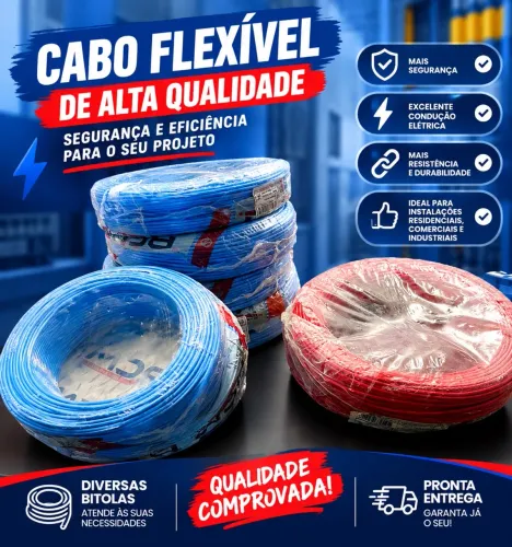 Cabo Flexível 2,5mm - R$170,00 - Cabo Flexível 1,5mm - R$130,00