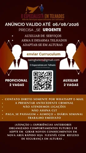 Auxiliar de serviços e profissionais da construção