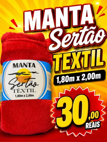 MANTA SERTÃO TEXTIL 1,80m x 2,00m