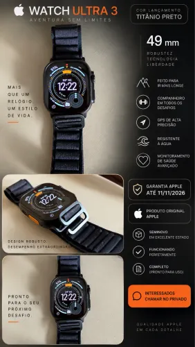 APPLE WATCH ULTRA 3 - TITÂNIO PRETO | 49 MM