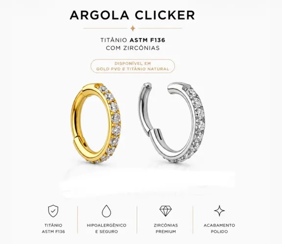 piercing Argola Titânio prata