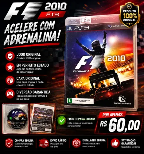 Formula 1 2010 Versão para ps3 Original Aceitamos Proposta 