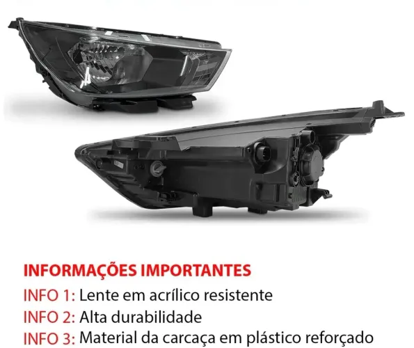 Par Farol Hb20 Originais E Com Led No Farol E Lanterna/drl