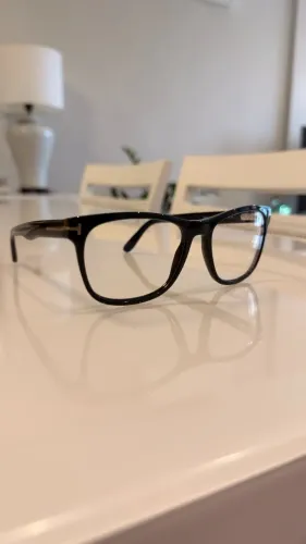 Óculos Tom Ford Original Masculino Preto com Detalhes Dourados - Novo