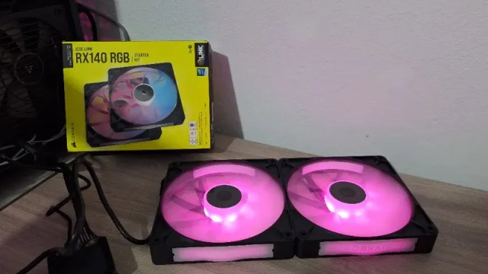 Fans Corsair RX140 RGB sem Controladora 2 unidades