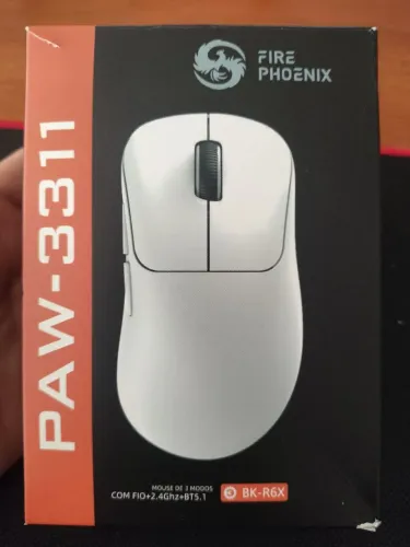 Mouse Gamer Sem Fio Fire Phoenix BK-R6X Preto (Novo/Sem Uso) - Completo