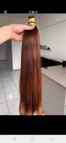 A venda um ? lindo cabelo humano ruivo natural lizo pontas cheias 1.60 gramas 57 centímet