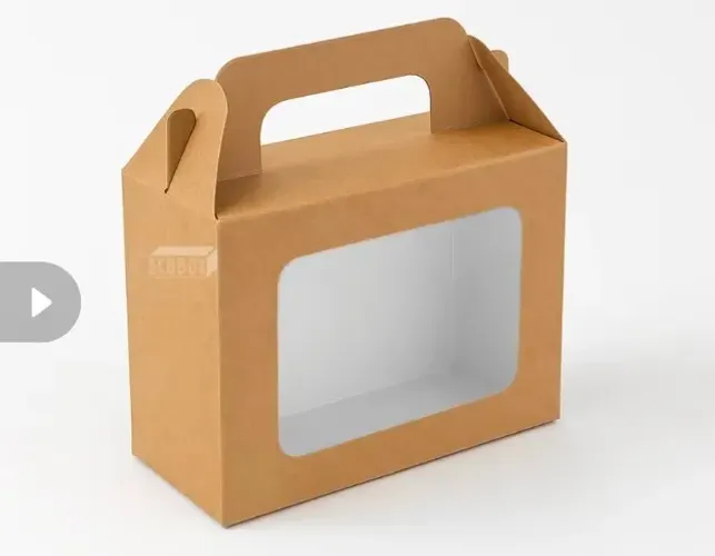 Caixa de Presente Maleta Com Visor 15x6x12cm - kit com 8 unidades