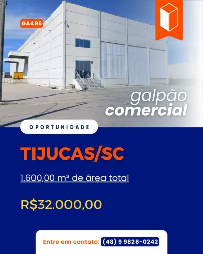 Espaço Comercial/Industrial para Aluguel  Bairro Praça, Tijucas/SC