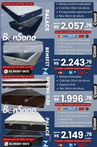 Conjunto baú casal base bau e colchão diversos modelos marca bonsono 