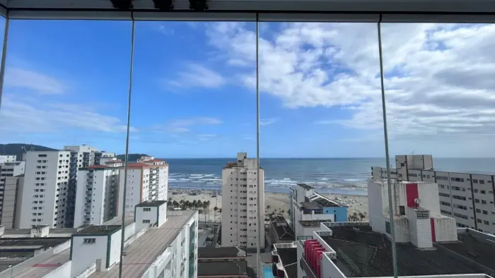 Locação definitiva 2 quartos  com suíte vista mar andar alto em Guilhermina - Praia Grande