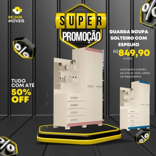 Guarda roupa com espelho em promoção