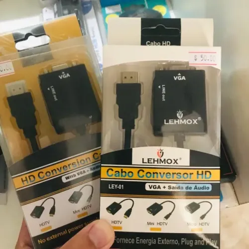 Adaptador Conversor Hdmi Para vga Com cabo p2 incluso