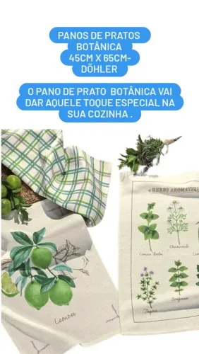 PANOS DE PRATOS BOTÂNICA <br>45cm x 65cm- DÖHLER <br>