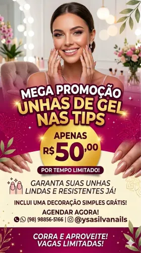 PROMOÇÃO DE ALONGAMENTO DE UNHAS 50$