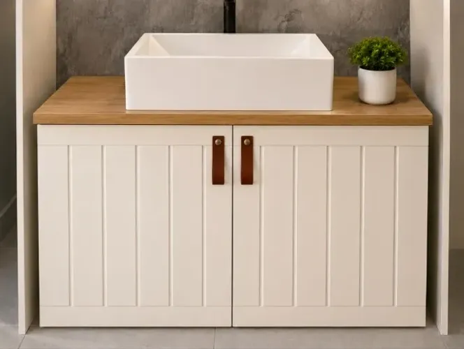 Armário Gabinete Para Banheiro ou lavabo 100% MDF Mais Cuba a Pronta Entrega