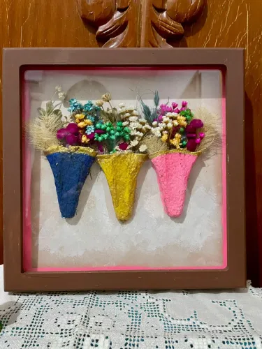 QUADRO DECORATIVO VINTAGE ARRANJO FLORES VIVAS