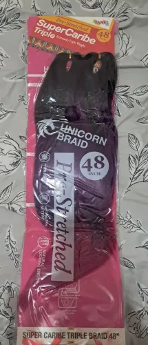 Cabelo sintético cor roxa com transição pras pontas de rosa para tranças grossas ou finas
