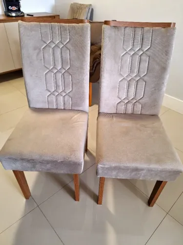 6 lindas cadeiras de Jantar suede