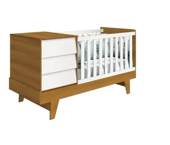 Berço Americano Multifuncional Prince Branco/Savana