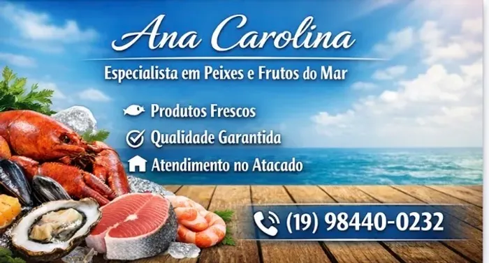 Vendas de Pescados e frutos do mar atacado