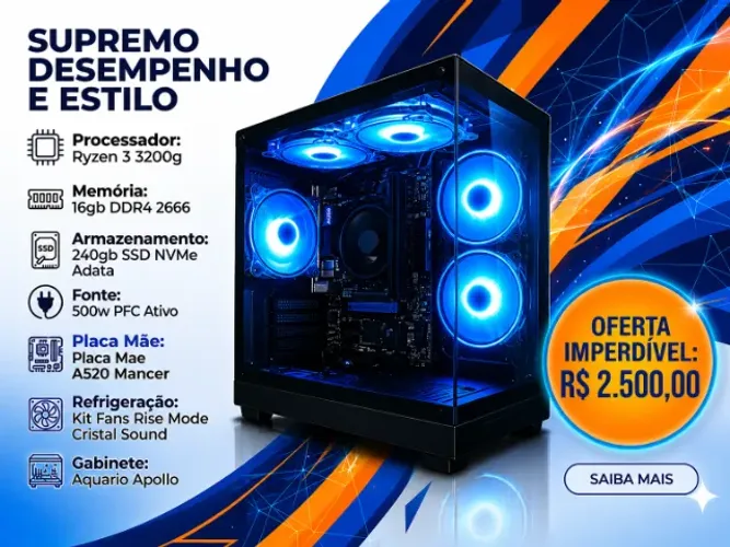 Pc Ryzen 3 3200g 16gb 240gb