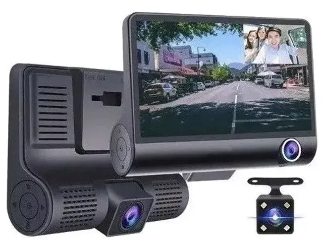 câmera veicular com gravação em full hd, display lcd e dual lente Ultimas unidades