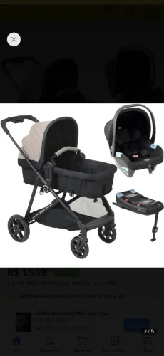 Carrinho de Bebê + Bebê conforto + Suporte Isofix
