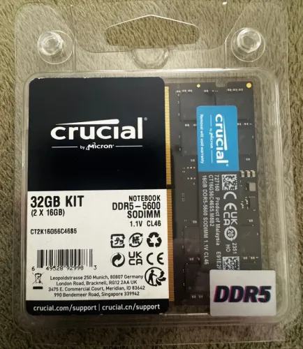 Memória RAM 32gb Crucial DDR5 5600mhz