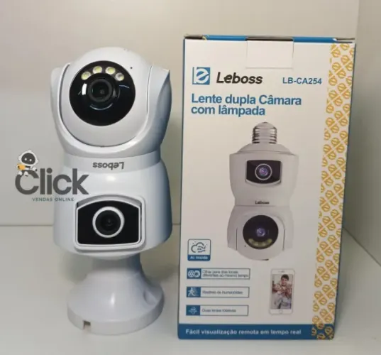 Câmera de segurança inteligente com formato de lâmpada da marca Leboss