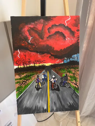 QUADRO STRANGER THINGS PINTADO A MÃO