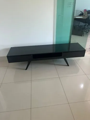 Conjunto Painel e Rack para TV Preto - Moderno e Elegante