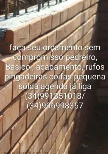 Pedreiro calhas rufos pingadeiras coifas pequena soldas etc