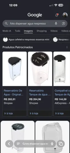 Dispense água para cafeteira Nespresso