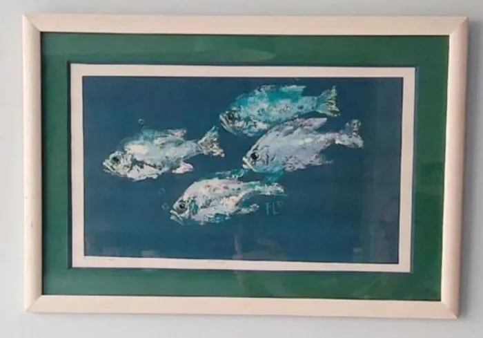Gravura Náutica Importada Peixes