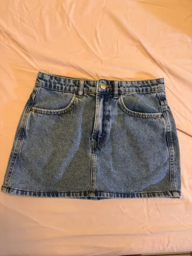 Saia jeans cintura baixa