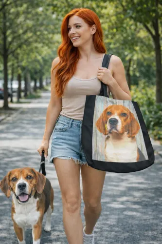 Bolsa ecobag estampa cachorro Beagle