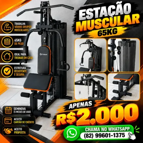 ESTAÇÃO DE MUSCULAÇÃO GALLANT 65 KG - ACADEMIA COMPLETA MULTIFUNCIONAL PARA TREINO EM CASA