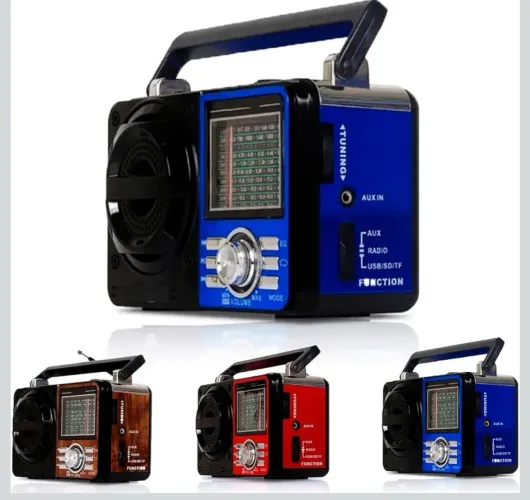 Rádio Am-Fm 110/220 via Bluetooth, USB e Pilha