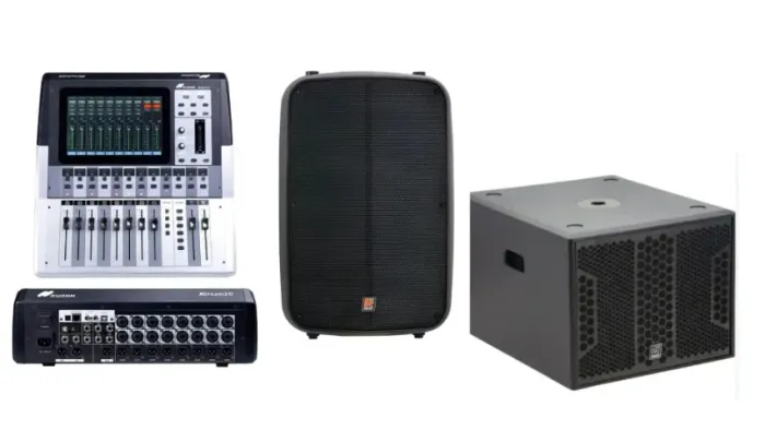 Mesa de Som Digital DUONN Atrium 20 Canais+ Caixa Ativa Staner 300W + Subwoofer 12" Staner