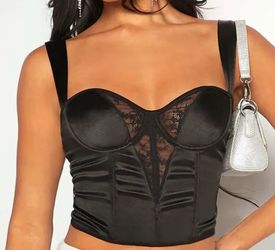 Corset acetinado Shein