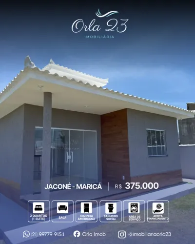 JACONÉ, ORLA 23 IMOBILIÁRIA VENDE! Excelente casa 1ª locação com fino acabamento