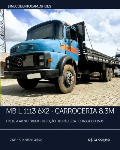 MB L 1113 6X2 1980 CARROCERIA 8,30M CHASSI 1620 DIFERENCIAL 2213 FINANCIO