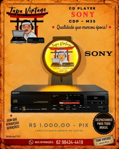CD Player Sony CDP-M35 (Sem controle)
