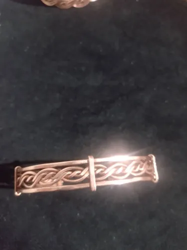 Pulseira de cobre natural ajustável 