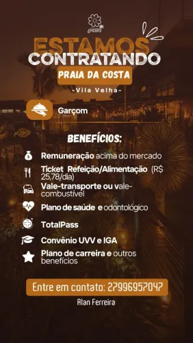Vagas de emprego Garçom em Vila Velha