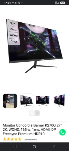 Monitor concordia 27 165hz 2k