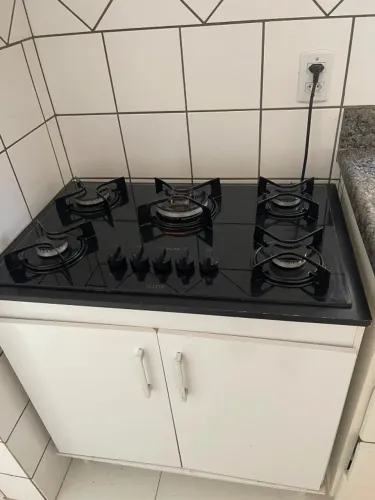 Cooktop 5 bocas, mesa de vidro, Atas U.top com balcão 