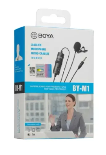 Microfone Lapela Boya BY-M1 Compatível Câmera e Smartphone