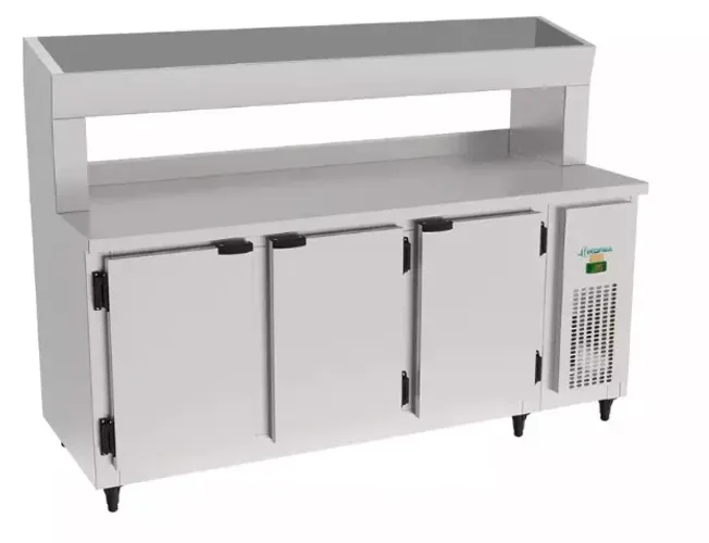 AL - CONDIMENTADORA REFRIGERADA KOSIFA - 1,85M 03 PORTAS